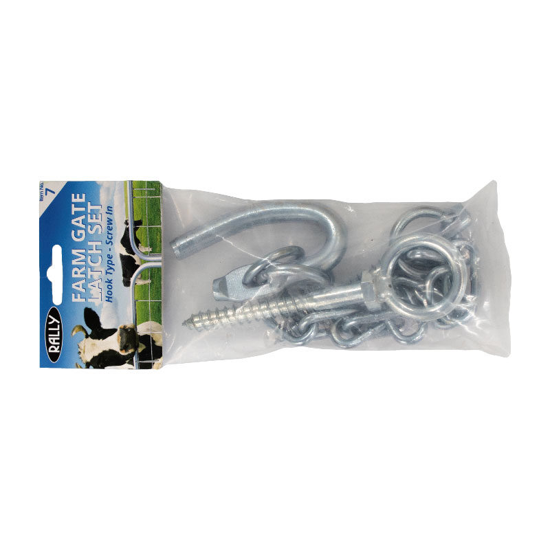 Farm Gate Latch Set - Hook Type - Screw In