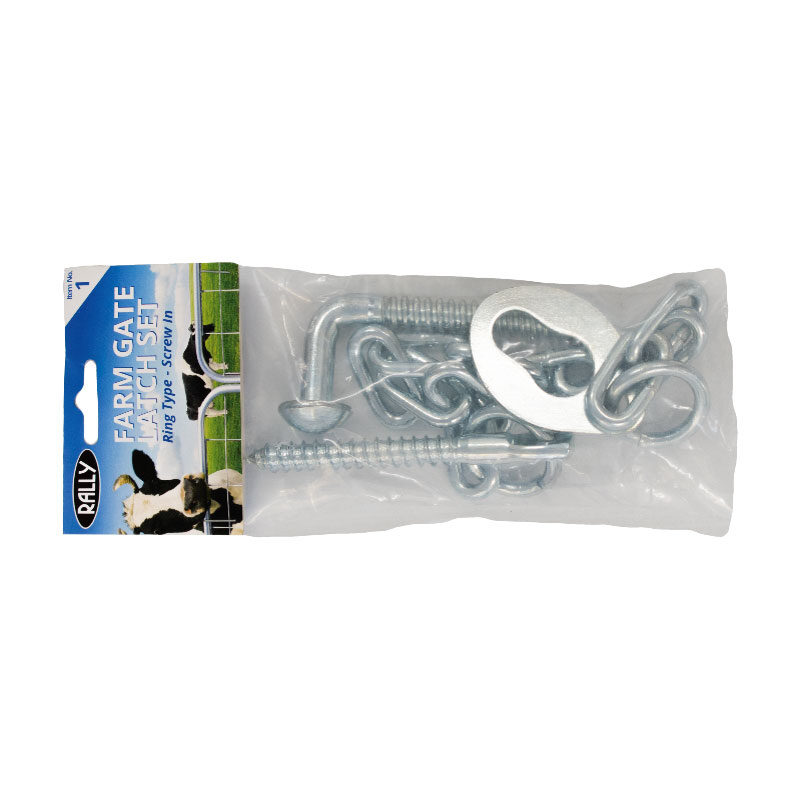 Farm Gate Latch Set - Ring Type - Screw In