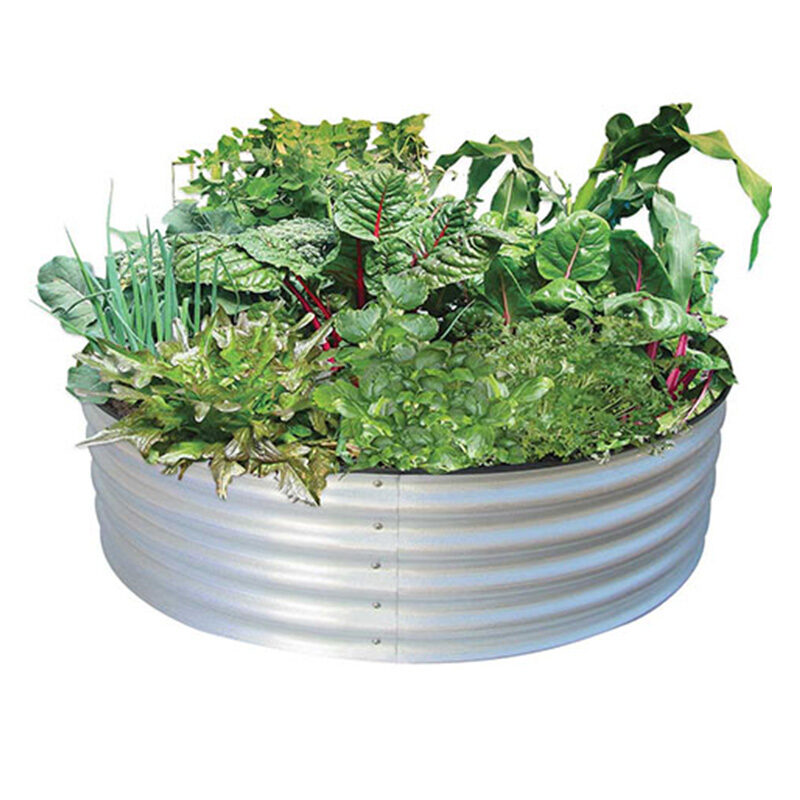 Round Painted Raised Garden Bed